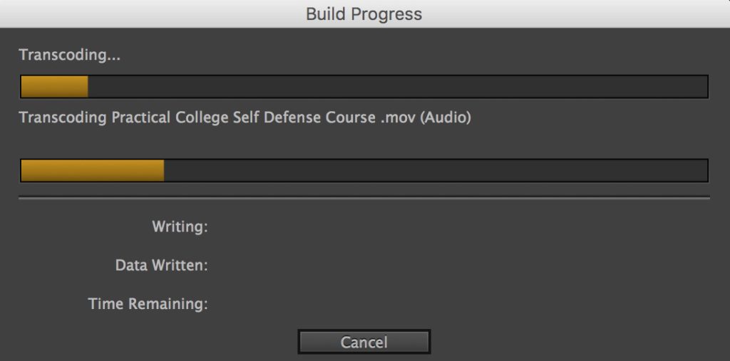 Adobe Encore CS6 Build Progress Audio