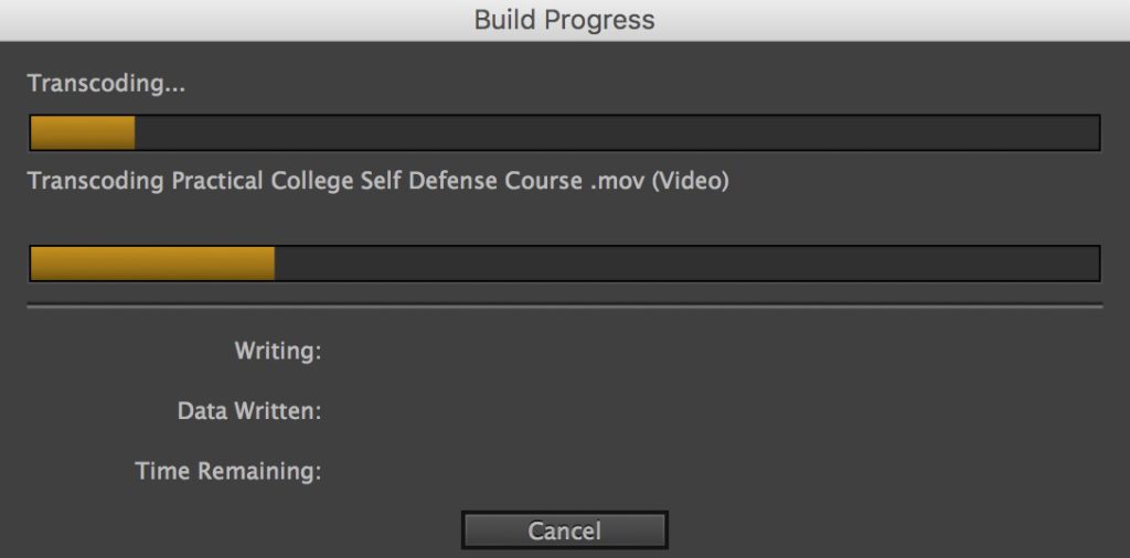 Adobe Encore CS6 Build Progress Video