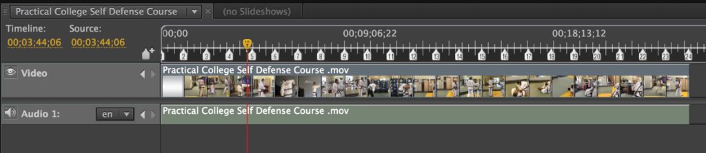 Adobe Encore CS6 Timeline with chapter markers