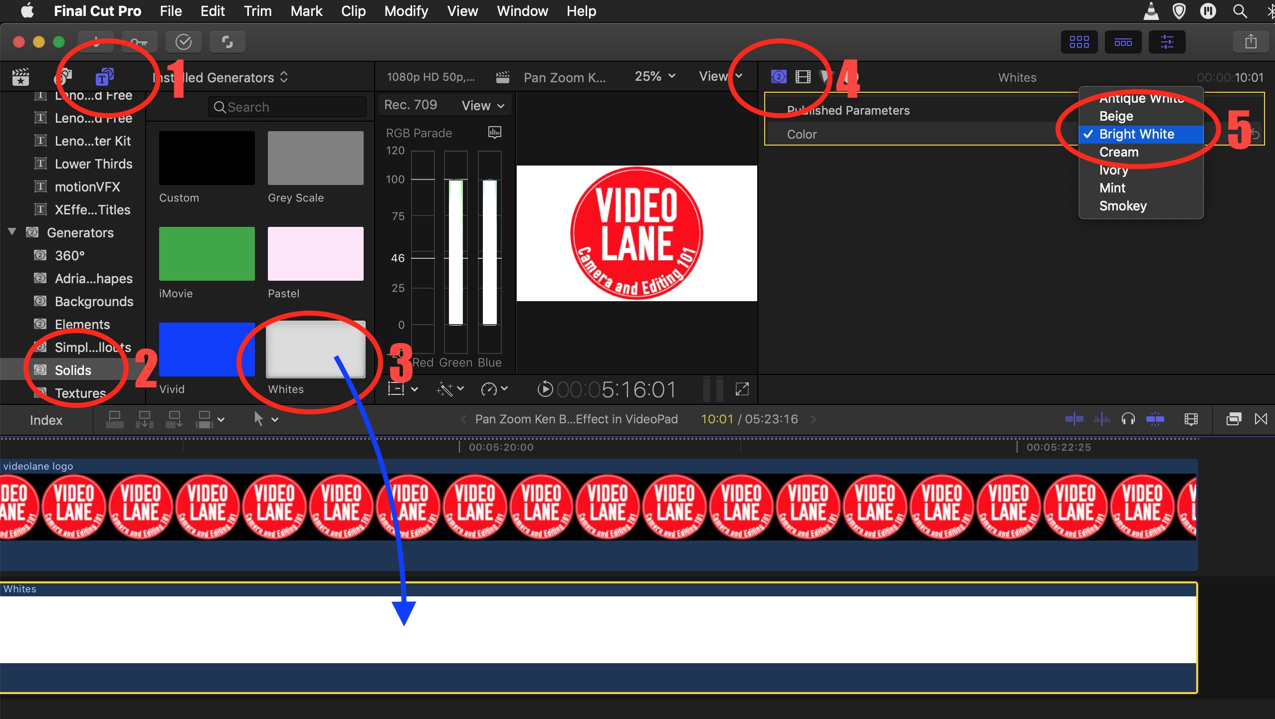 add background to text final cut pro
