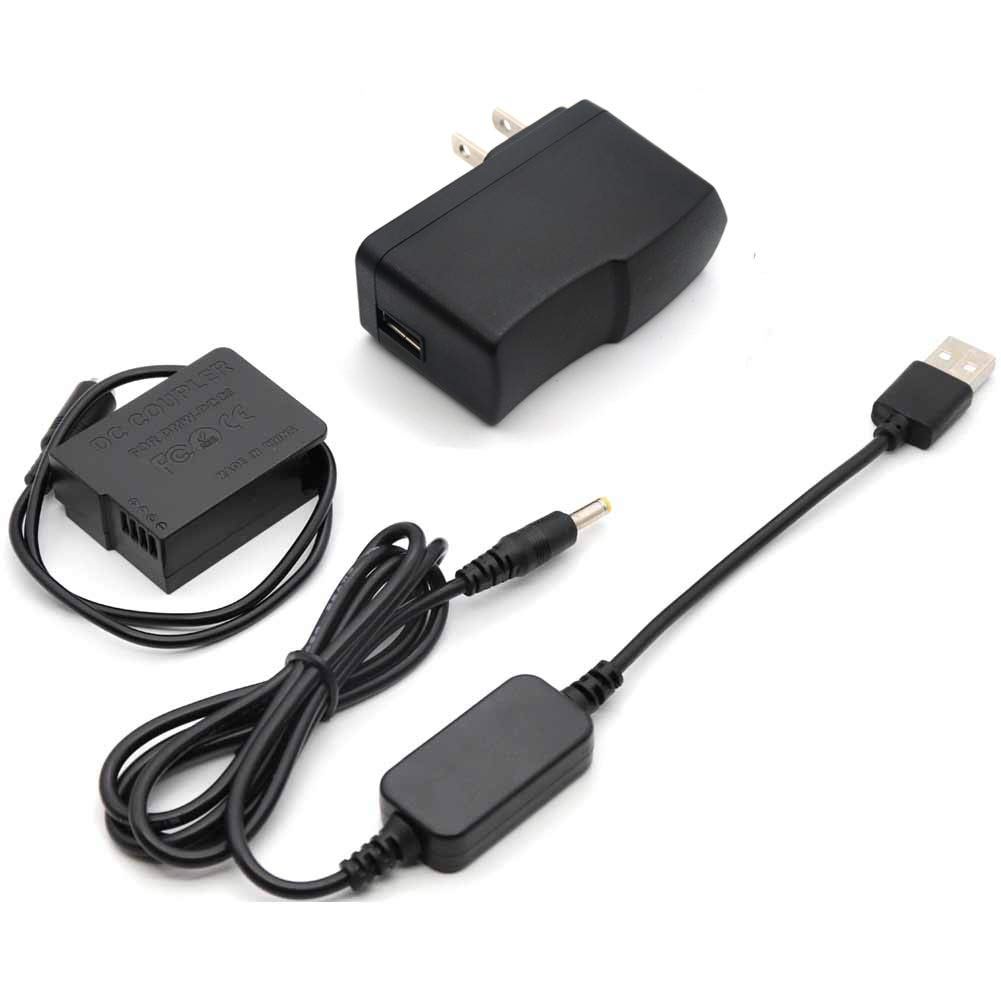 USB External Power Supply Adapter Kit For Panasonic Lumix Battery BLC12