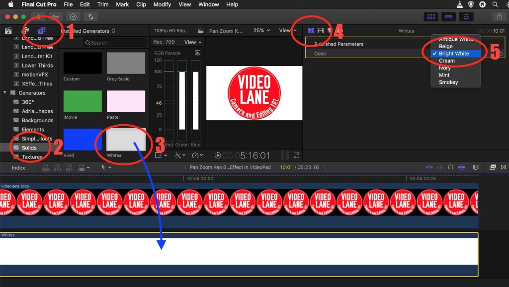 How to Add a White Background in Final Cut Pro X 2022  ⏩