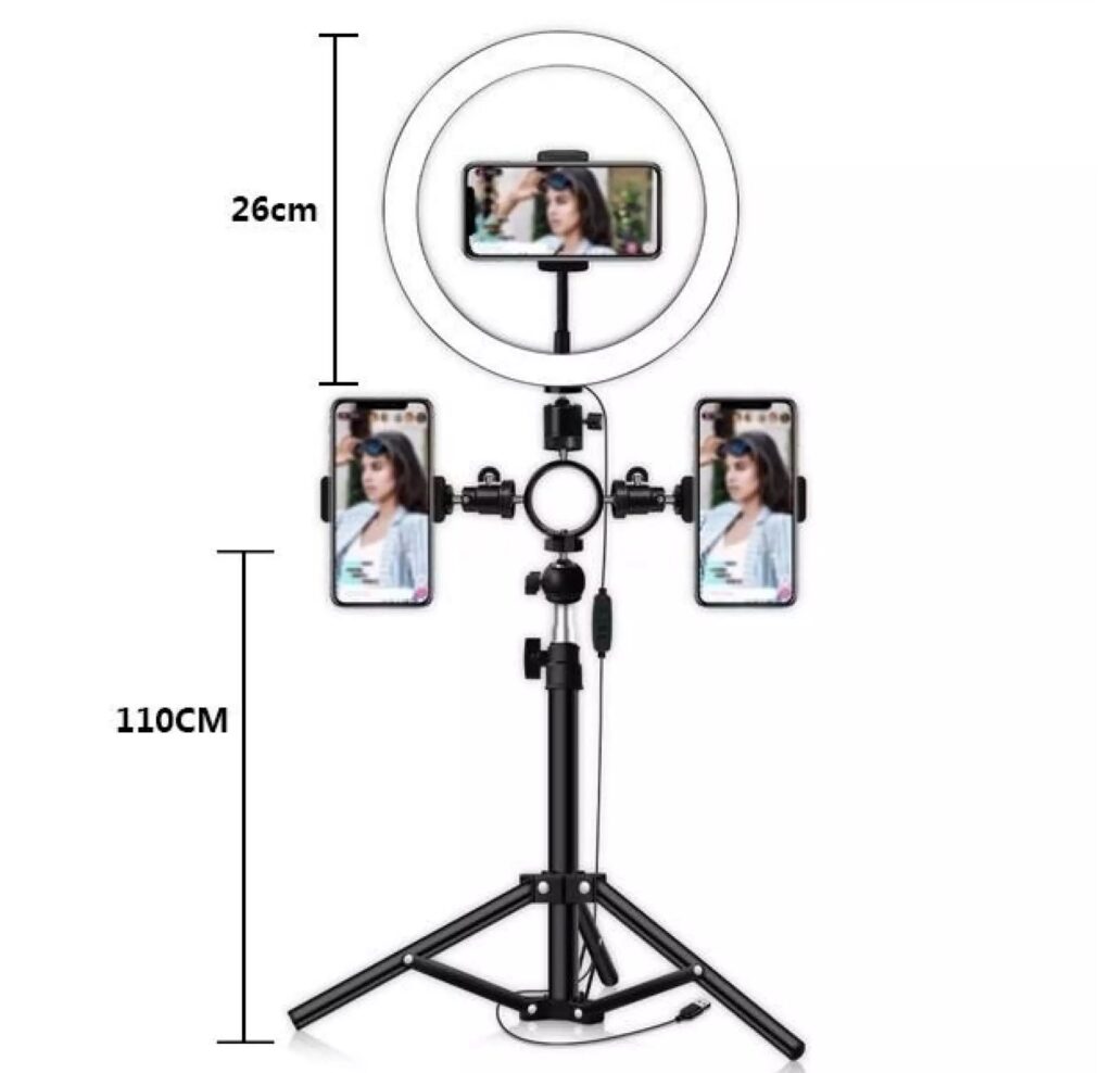Tripod Stand for Mobile Phone with Ring Light